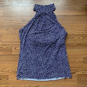 Sisley Floral High Neck Open Back Sleeveless Top